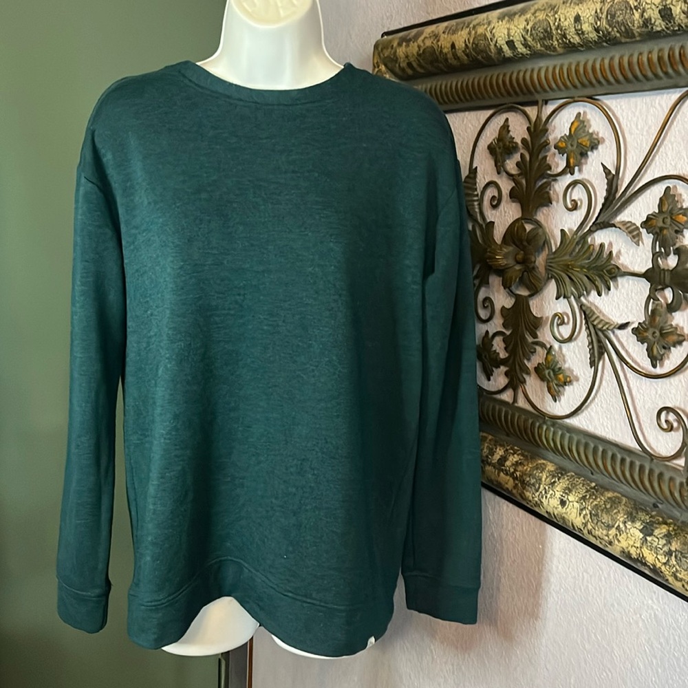 EUC Orvis Sweatshirt -dark green pull on- Sz S